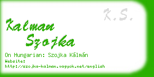kalman szojka business card