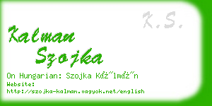 kalman szojka business card